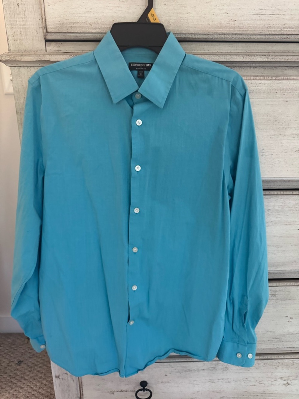 Express Men’s Turquoise Dress Shirt -  M